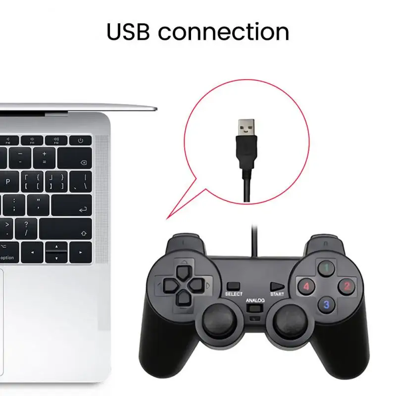 

USB Wired Controller Gamepad For WinXP/Win7/Win8/Win10 For Computer Laptop Joystick For Vista Black Vibration PC Game Joystick