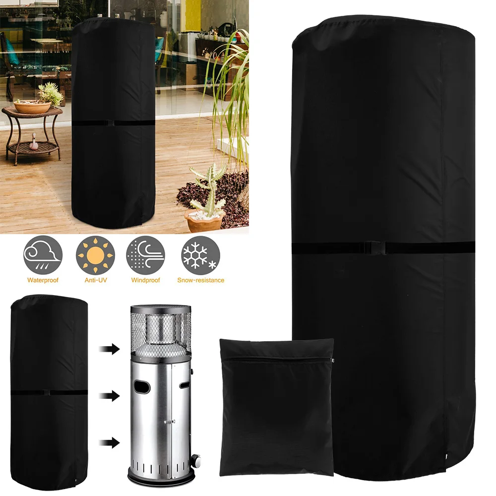 

Home All Seasons Patio Heater Cover Waterproof Dustproof Garden Lampshade Protective Indoor Outdoor Sunscreen Heater Cover Black
