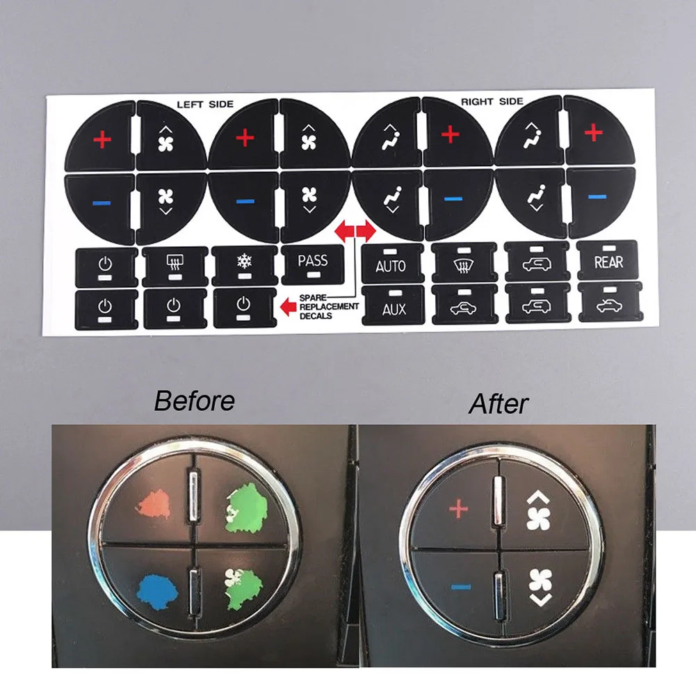AC Кнопка ремонта наклейка наклейки тире Замена ПВХ прочный 19 31 ключи для