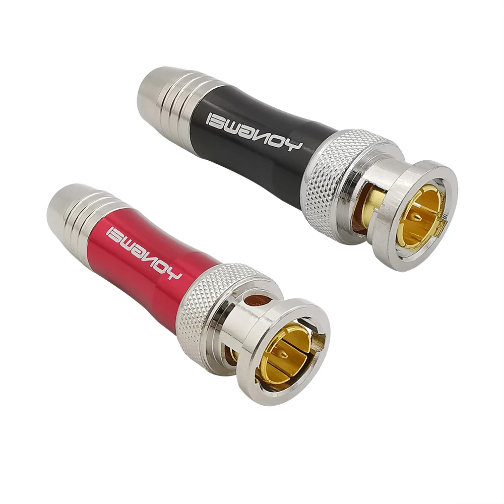 

Gold-Plated BNC Male Plug HD SDI 75-5BNC Copper Core Adapter Soldering Head Monitoring Coaxial Video Cable Connector