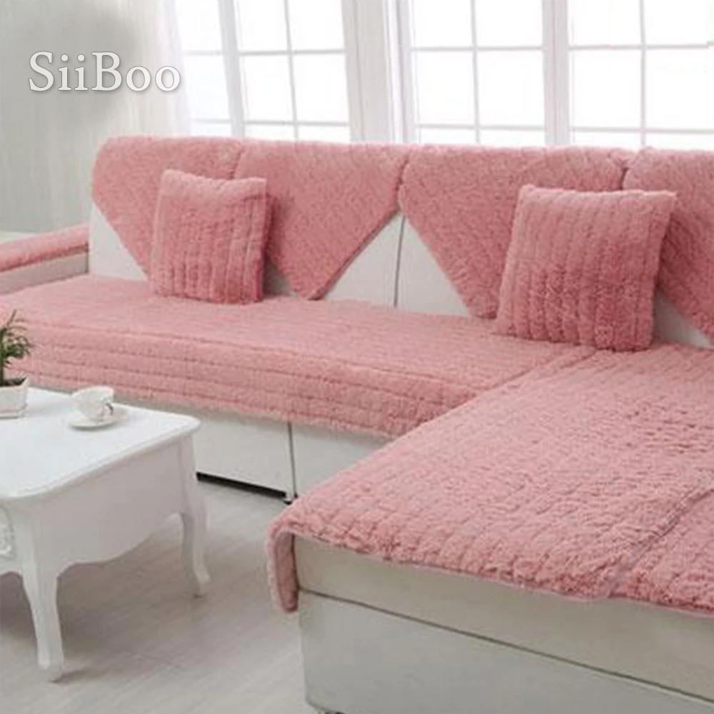 Длинный Меховой чехол для дивана в современном стиле