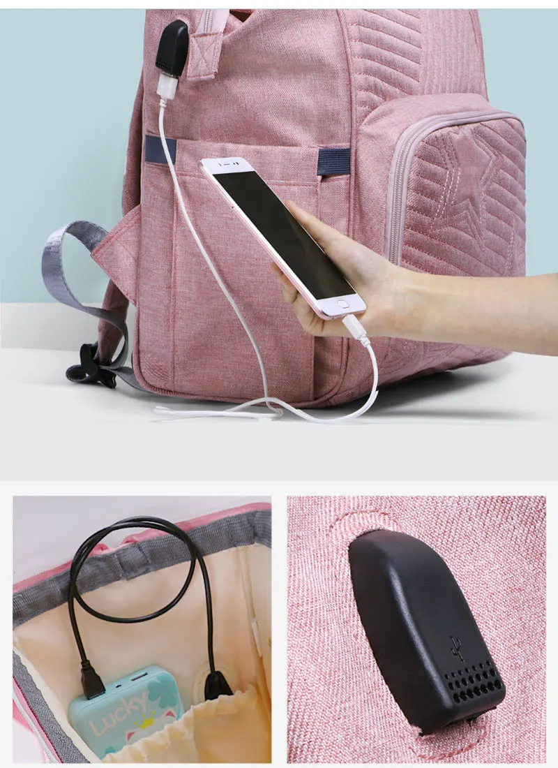 LAND USB сумка для подгузников водонепроницаемая Детская рюкзак беременных
