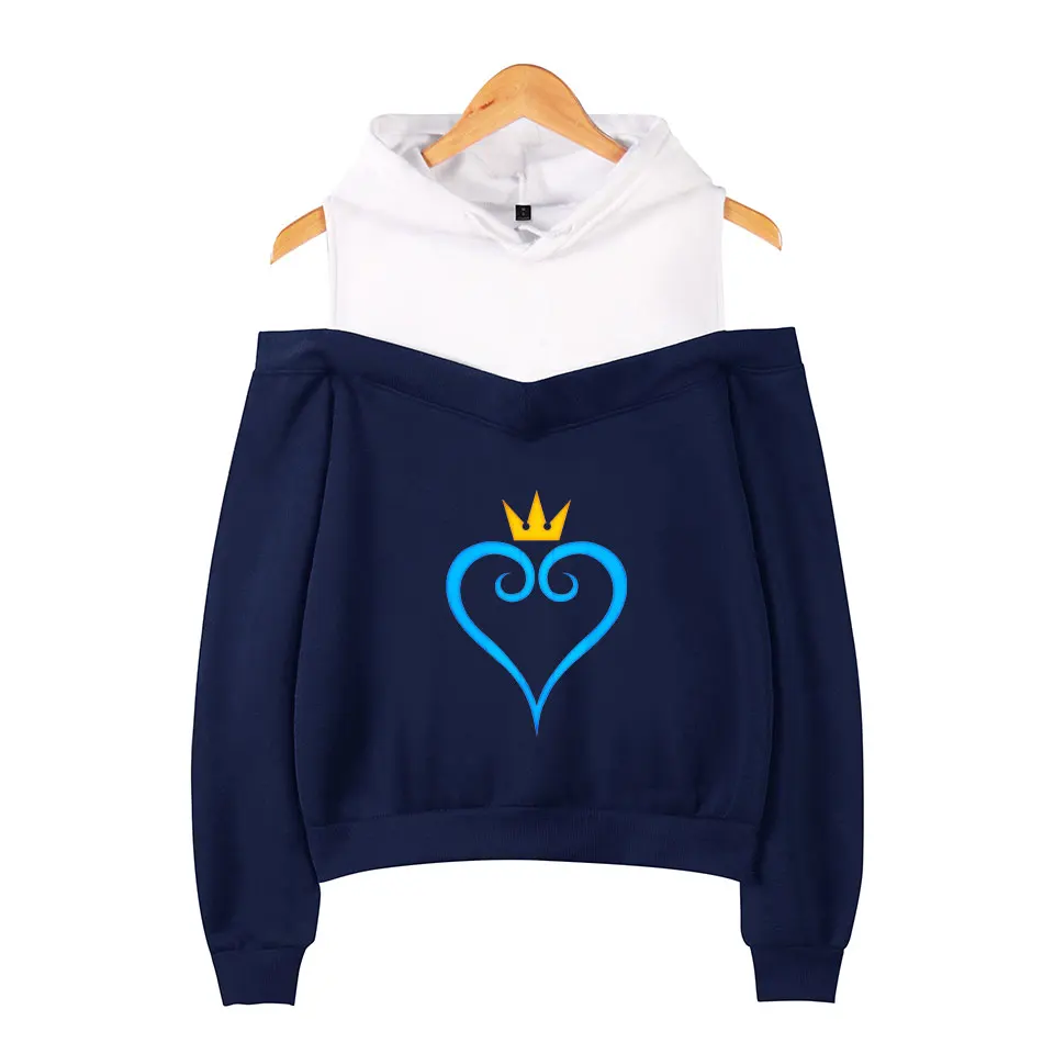 

Fashiontroy Kingdom Hearts Hoodies Sweatshirts Women Sora Gedrukt Sweatshirts Voor Casual Sexy Off-the-shoulder Girl XXL