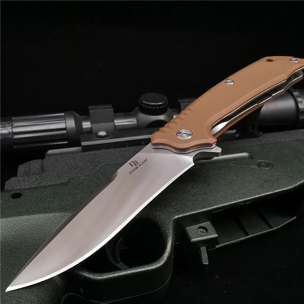

DOOM BLADE D2 Knife, High-quality Stainless Steel Blade, G10 Handle, Sharp and Durable, Folding Knife, Camping Hunting Knife