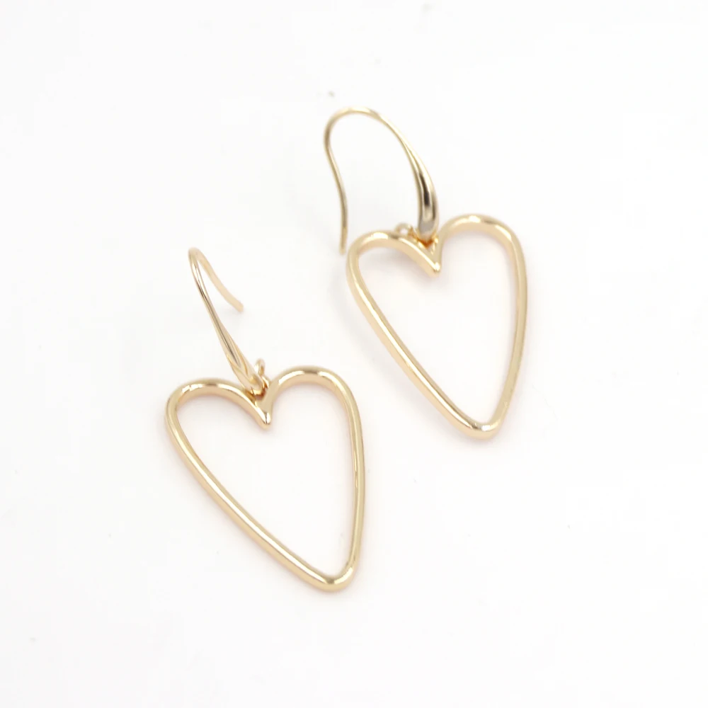 Серьги-подвески женские из металлического сплава в форме сердца 4 цвета