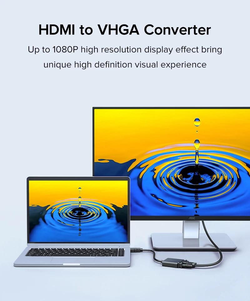 SUPTEC адаптер hdmi-vga конвертер 1080P HDMI цифровой аналоговый видео аудио кабель для ноутбука PS3 PS4 tv Box PC HD tv проектор