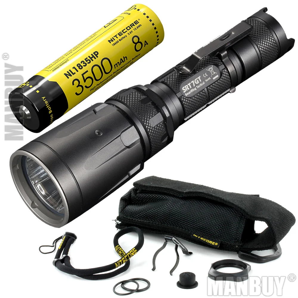 NITECORE 5 цветов RGB + UV светильник SRT7GT Перезаряжаемые Батарея CREE XP L HI V3 1000LM Smart Ring