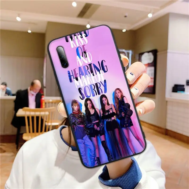 

Black and pink Phone Case for honor 7A 8x 8s 9x 10i 20s 20lite 30pro PLAY cover