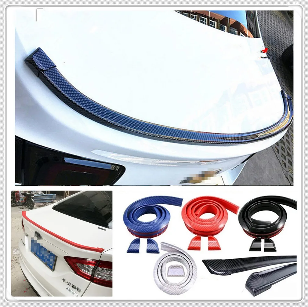 Автомобильный автомобильный из углеродного волокна резиновый задний спойлер