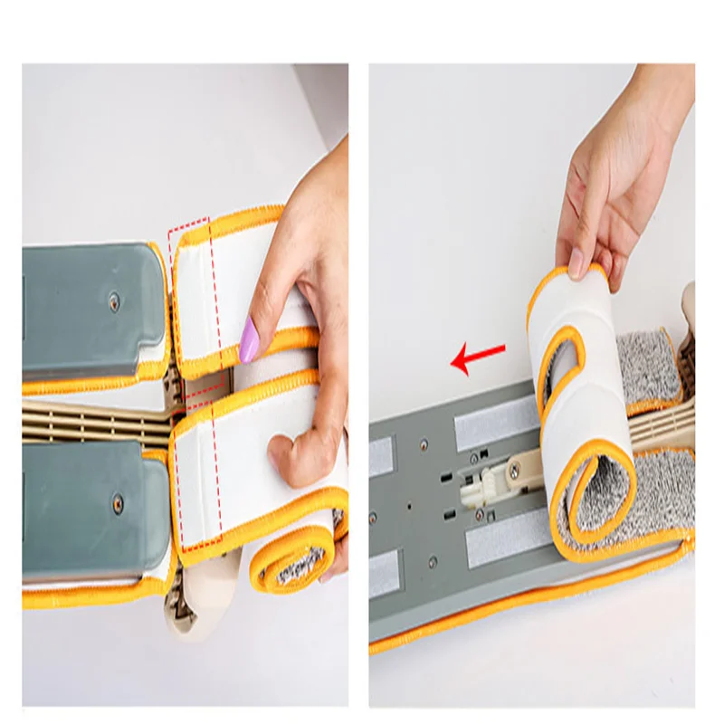 Швабра с самоотжимом двусторонняя плоская телескопической ручкой инструмент