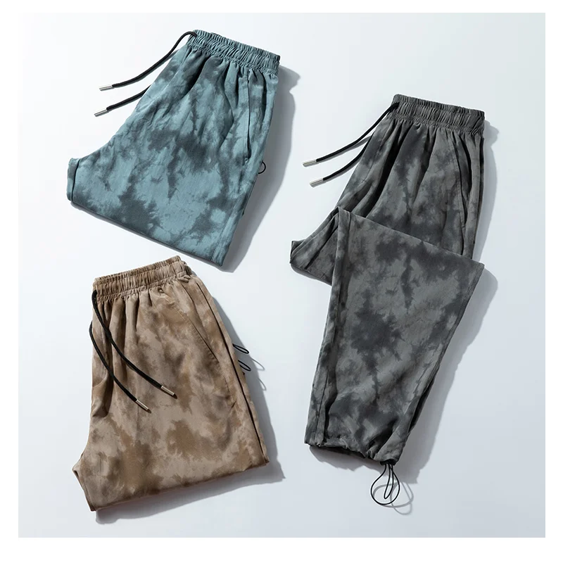 

Summer Leisure Trend Sports Pants Ice Silk Casual Trousers Camouflage Mens Basketball Overalls Loose Nine-point Pants -40