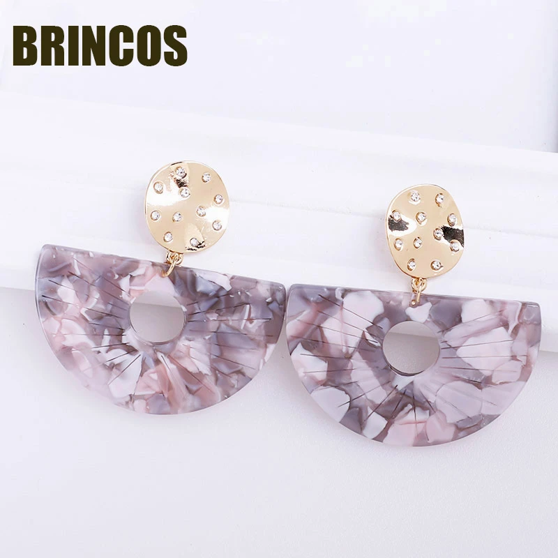 Серьги ювелирные изделия Акриловые корейские золотые массивные винтажные