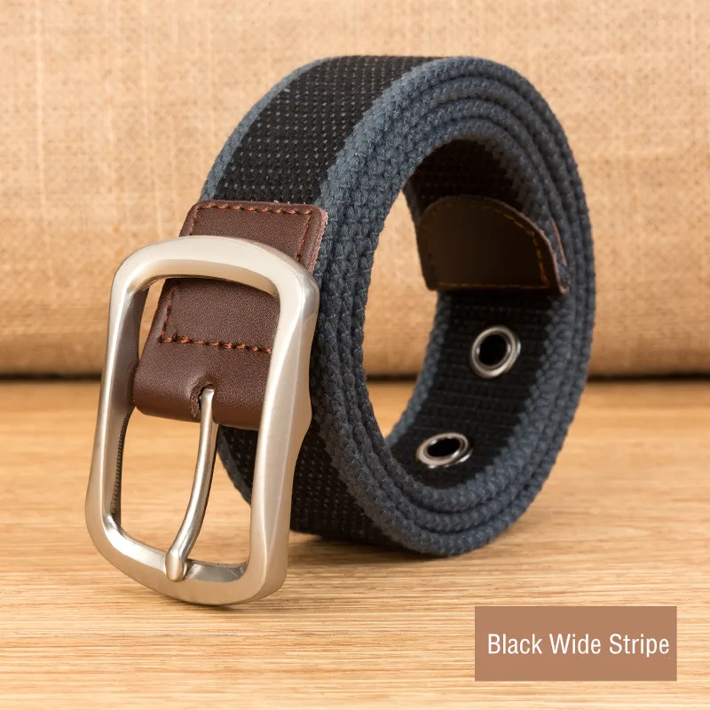 Ремень брезентовый унисекс повседневный тактический пояс в полоску для мужчин и