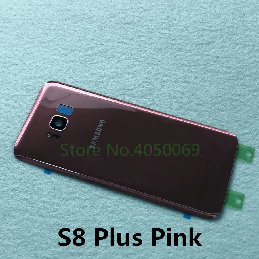 S8 Plus Pink Задняя стеклянная крышка Корпус Замена батарейного отсека+ рамка для камеры для samsung Galaxy S8 Plus S8+ G955 G955F G950 G950F - Цвет: S8 Plus Pink