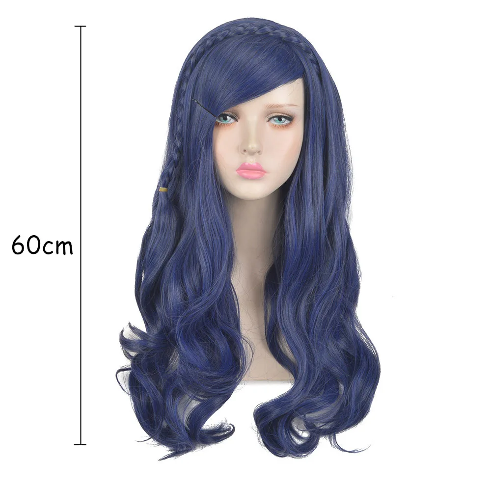 Wig Evie Хэллоуин изображением героев фильма «наследники» 3 mal костюмы для маленьких девочек, для детей, для девочек, костюм на Хэллоуин, Иви Комбинезоны для косплея для девочек одеяло «хвост русалки» - Цвет: Wig Evie