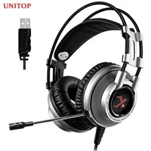 UNITOP Xiberia K9 Gaming Headphones USB 7.1 Wired Headset for PC PS4 Xbox One Game Bass Stereo Earphones with Microphone
