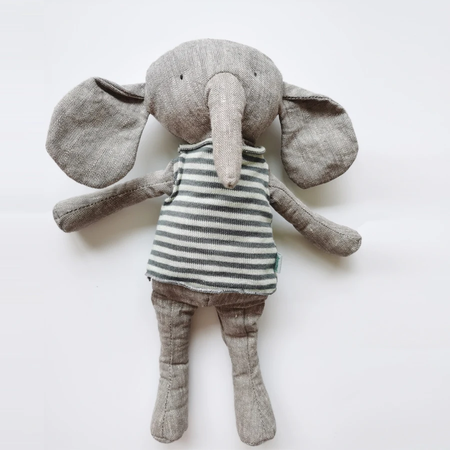 Льняной слон ручной работы игрушка для мальчика в подарочной коробке джунгли