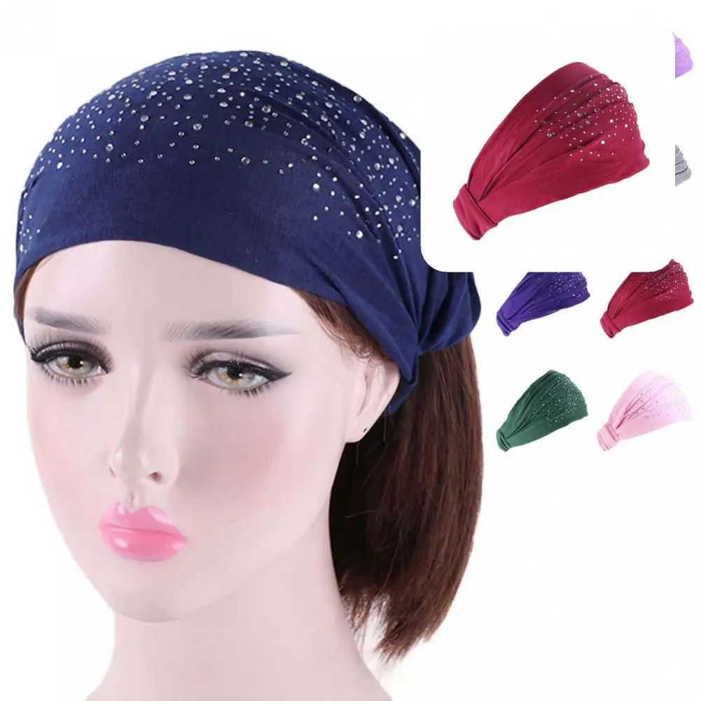 

Sport Headband Unique Portable Sweat Absorbing Wide Rhinestone Bandeau Hairband Headwear Spa Hairband Women Headband
