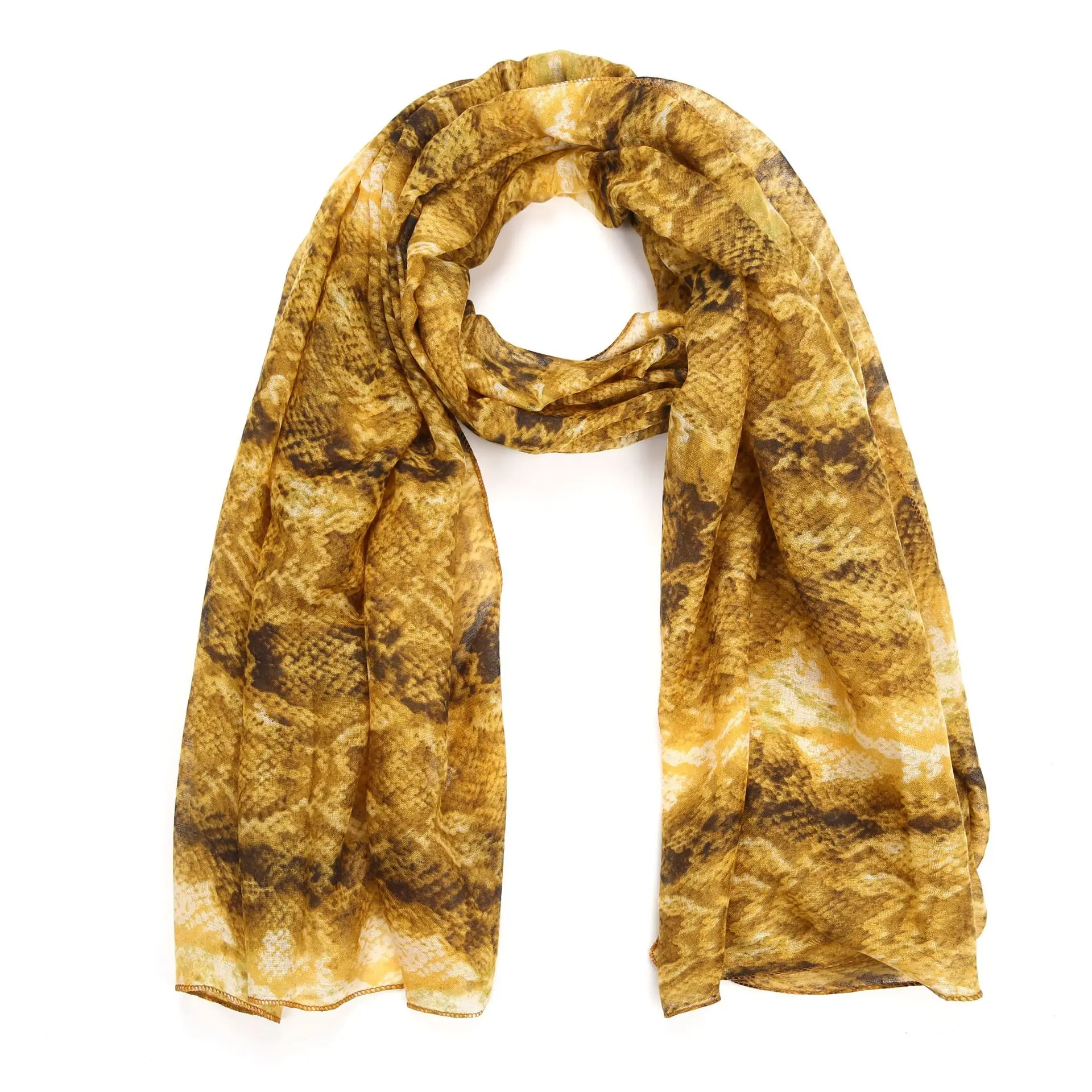 

Full-Page Printed Snakeskin Spring And Summer-Silk Scarves Europe And America WOMEN'S Scarf Sun-resistant Versatile Decoration