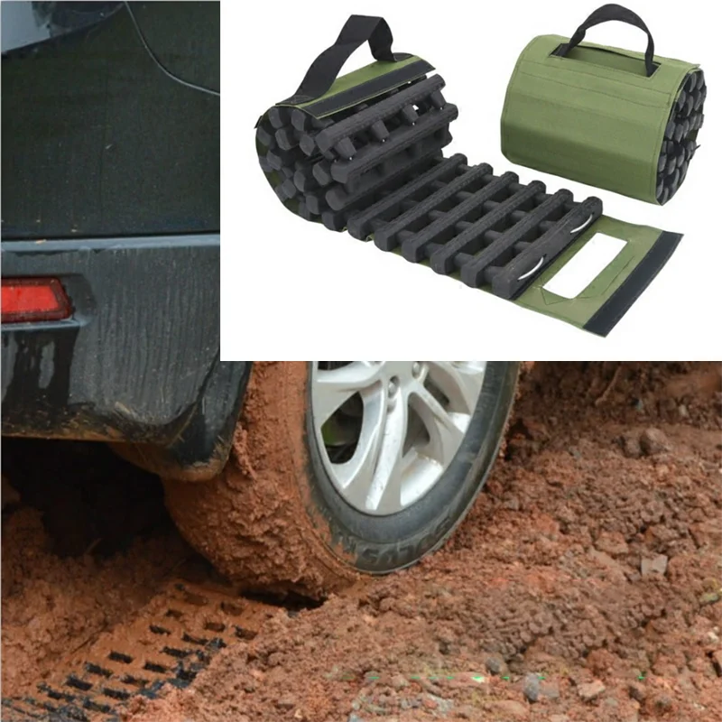 Car grip track traction mat recycling traction mat portable emergency track tire ladder for icy snow sand off-road muddy ground