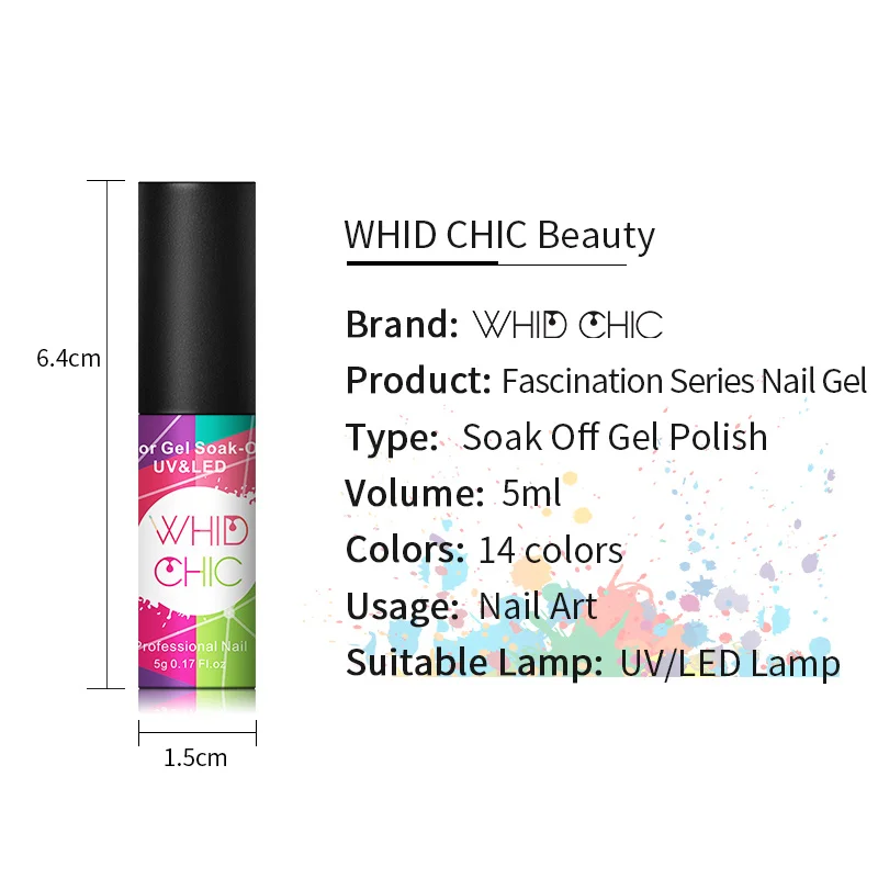 WHID CHICL осенний Цветной Гель лак для ногтей телесный УФ светодиодный фиолетовый