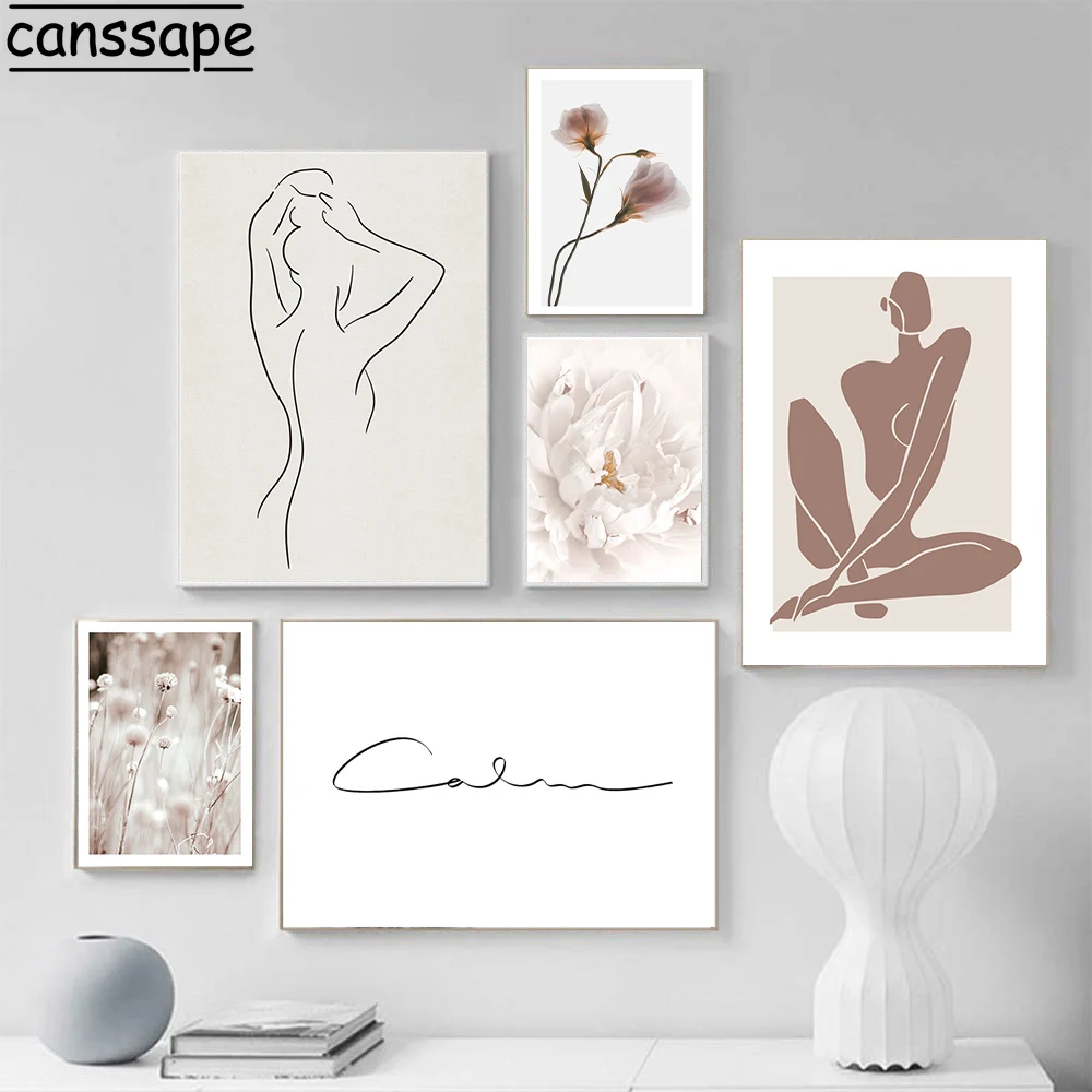 Постеры с цветами абстрактная живопись пейзаж восхода солнца холст плакат линия