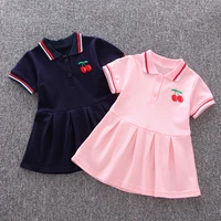 toddler girl summer clothes 2021 casual baby girl dresses fashion embroidery princess kids girl turn down collar dress ye03062