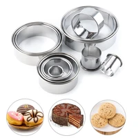 11pcsset stainless steel round cake mold baking mousse ring kitchen tools pizza cooking cookie cutter diy cake tools