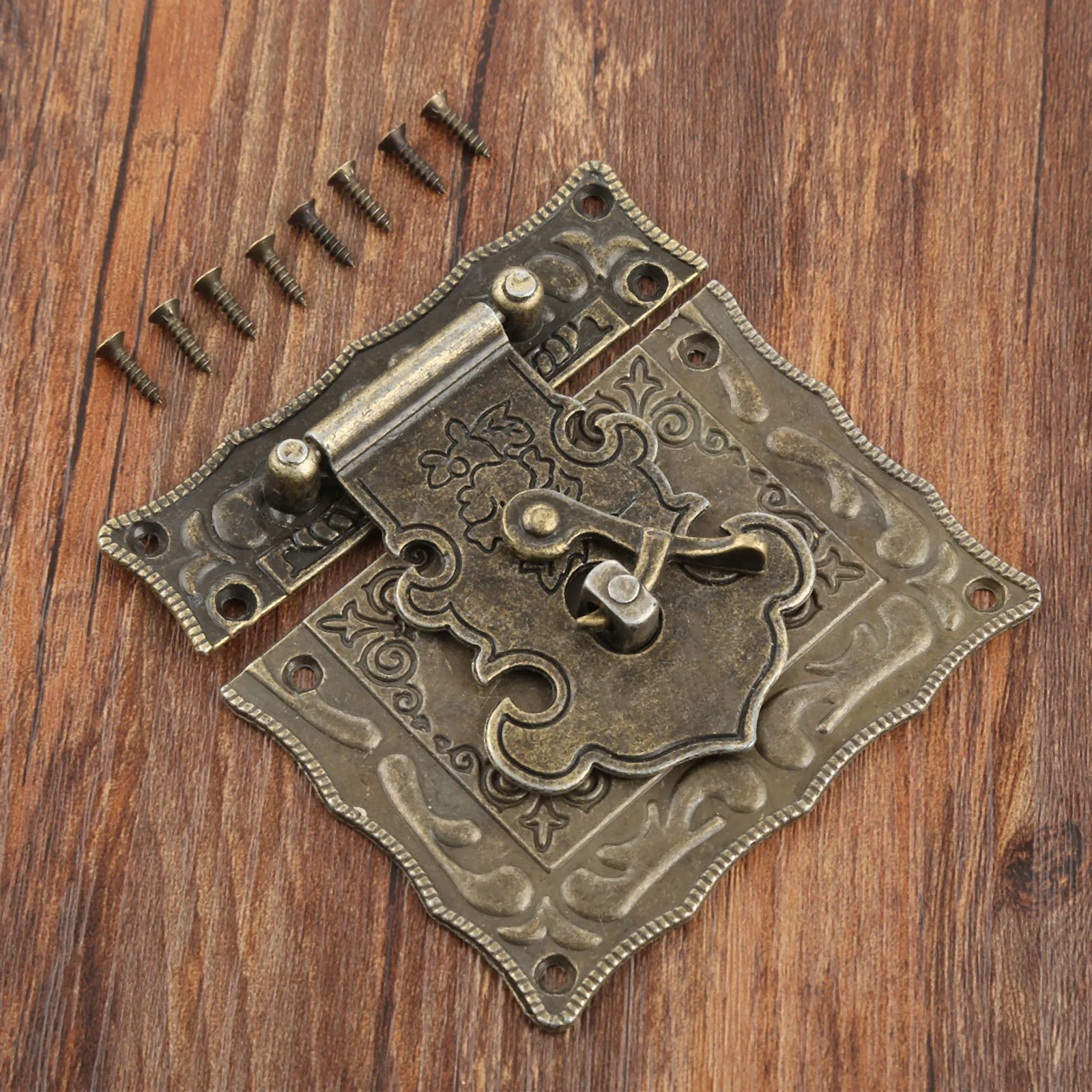 1 шт. Античная бронзовая бижутерия деревянный крючок для ящика защелки ящиков