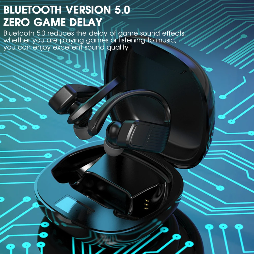 

SAMTIAN Wireless Bluetooth Earphones Ear-hook Headphones Hifi Sports Headphones 3D Stereo With Charging Warehouse For All phones