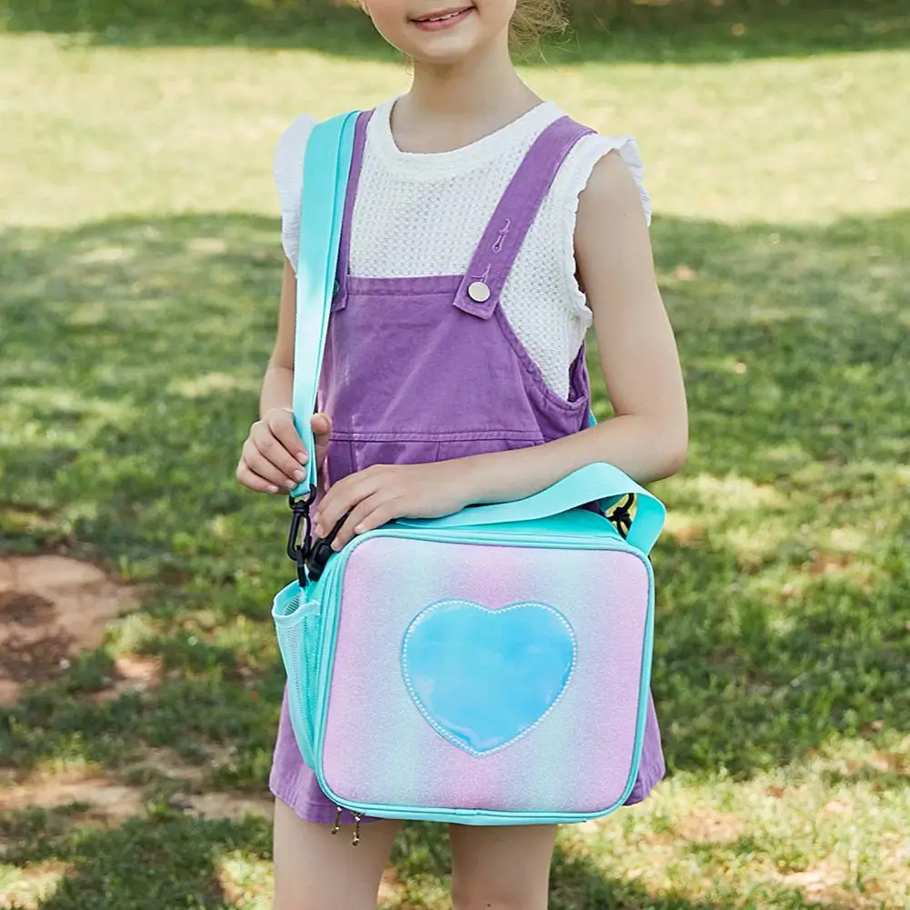 

Lunch Bag Leak-proof Thermal Polyester Creative Laser Pretty Food Delivery Bag for Students