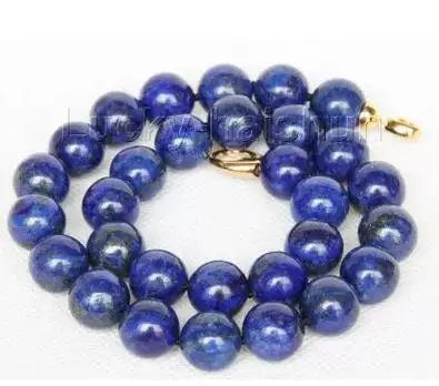 

Natural 18" 14mm round lapis lazuli necklace