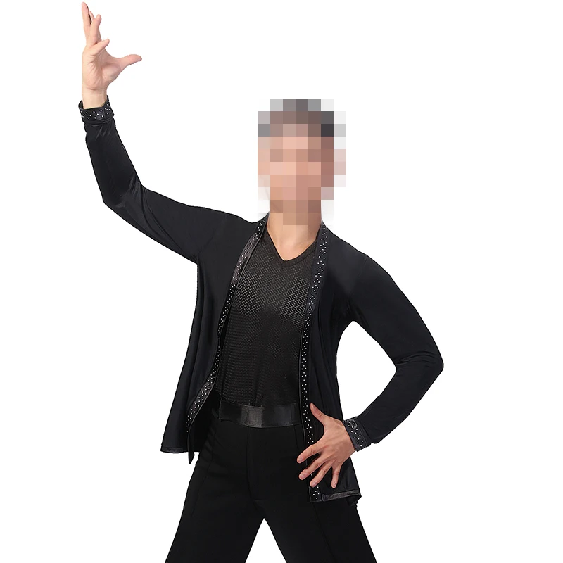 Стразы танцевальные топы для мужчин одежда латиноамериканских танцев Мужская