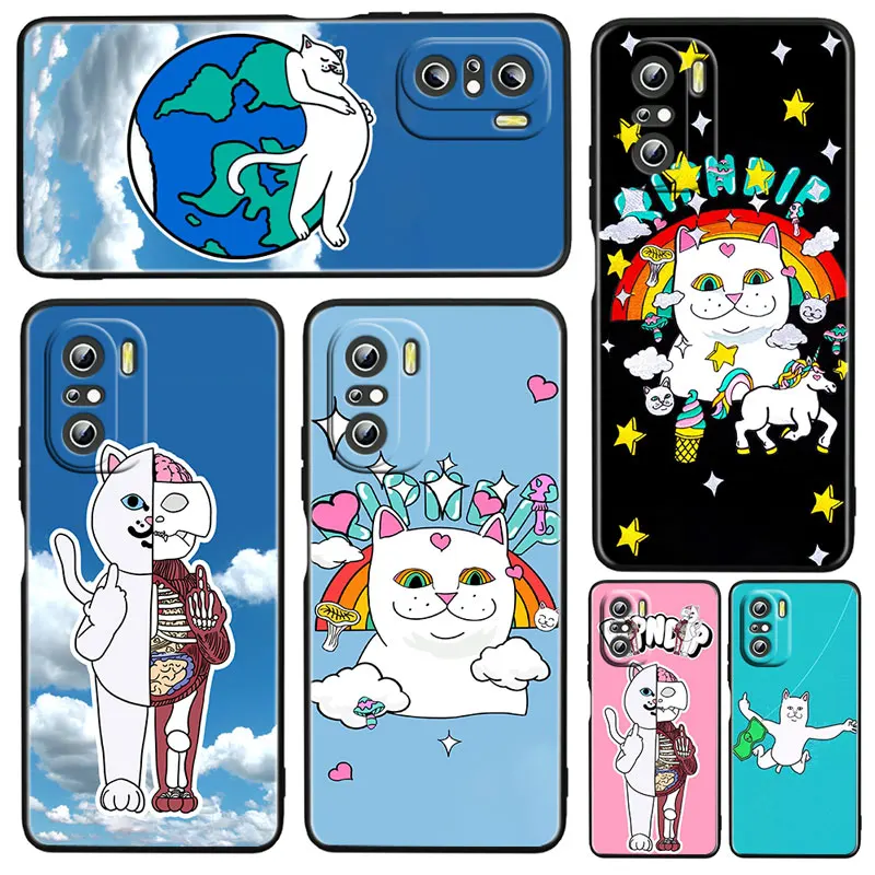

Luxury fashion cat For Xiaomi Redmi 10 10X Pro 9T 9C NFC 9A 9 8A 8 7 6 5 Plus 4X Silicone Soft Black Phone Case