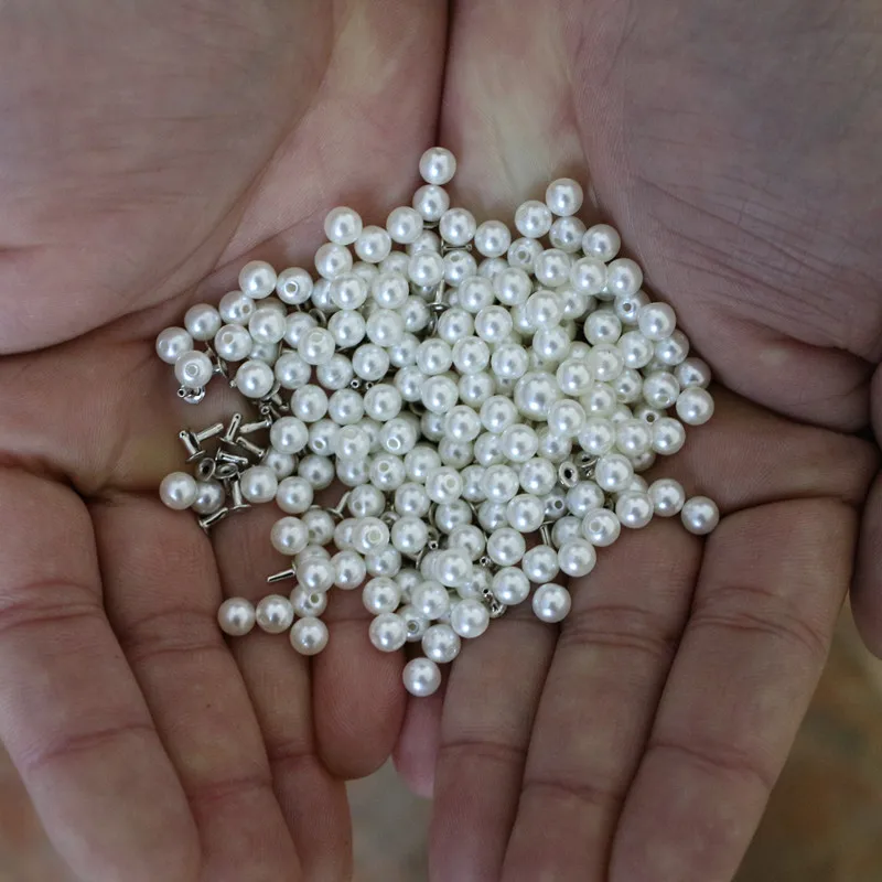 Заклепки с искусственным жемчугом 200 шт. 6 мм для рукоделия аксессуары одежды