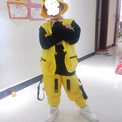 Children'S Jazz Dance Costumes Boys Street Dance Set Hip Hop Clothing For Girls Hiphop Pocket Set Ballroom Stage Outfits DQS306