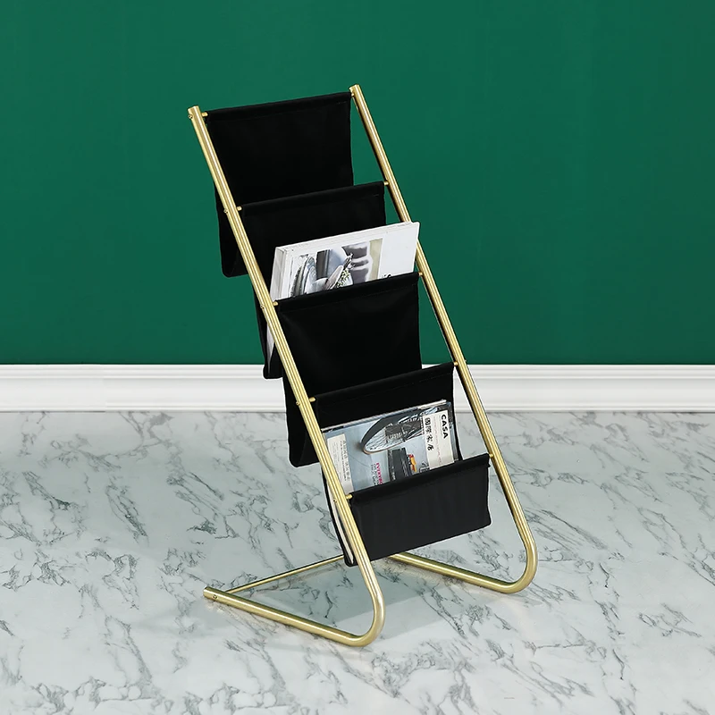 

High-temperature paint simple magazine rack selected high quality materials Children's wrought iron small bookshelf stable base