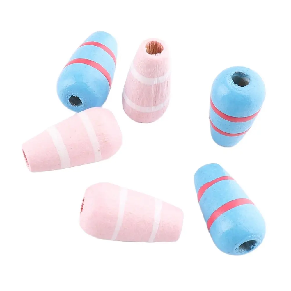 Деревянные бусины-разделители для боулинга 16 мм розовые/синие Молодежные