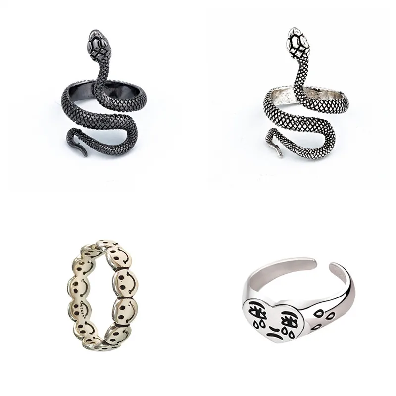 

Snake Ring Cobra Shaped Retro Punk Top Exaggerated Spirit Ring Open Ring Temperament Adjustable Ring Women Jewelry