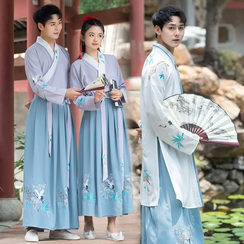 Женские и мужские осенние костюмы одежда для пары старинной Феи династии песни