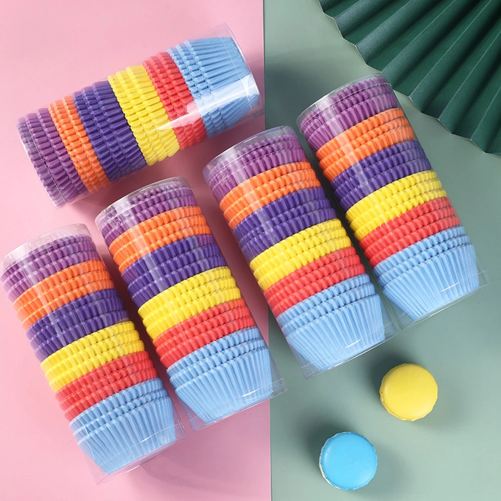 450 шт милые цветные бумажные вкладыши для кексов чистый цвет чашки выпечки Маффин