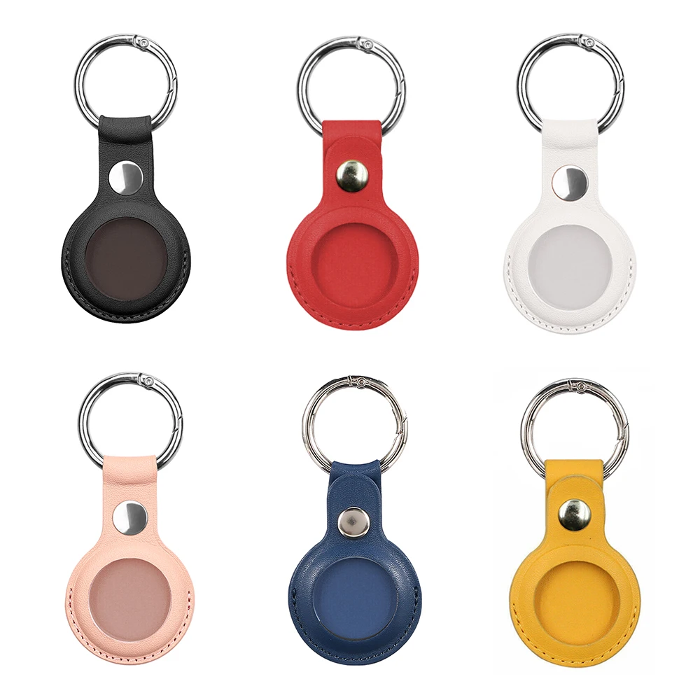 

Hot Sale AirTag Case Cover Basic Leather with Key Ring Designed for AirTag Case Accessories