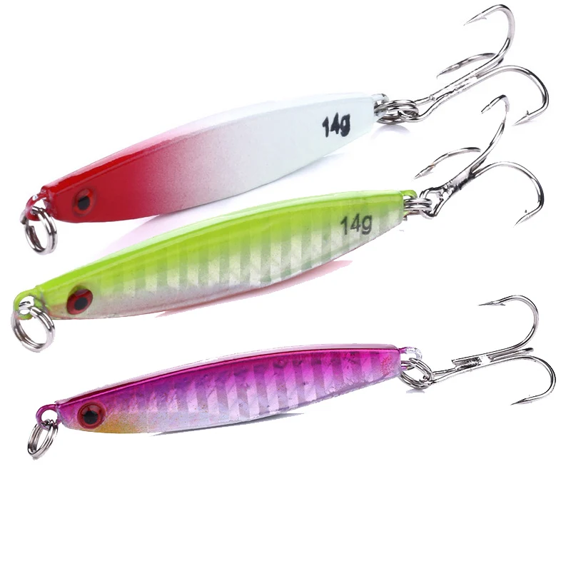 

YUCONG 7Pcs/lot Metal Spoon Baits 14g-21g Jig Fishing Spinnerbaits Sinking Lures Jigging Wobblers For Pike Bass Sea Lead Fish