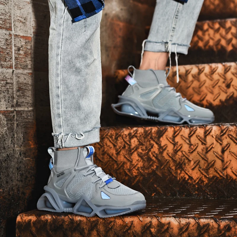 

2021 Autumn New High-top Sneakers Men High Quality Designer New Breathable Street Trend Cushioning Running Chunky Sneakers