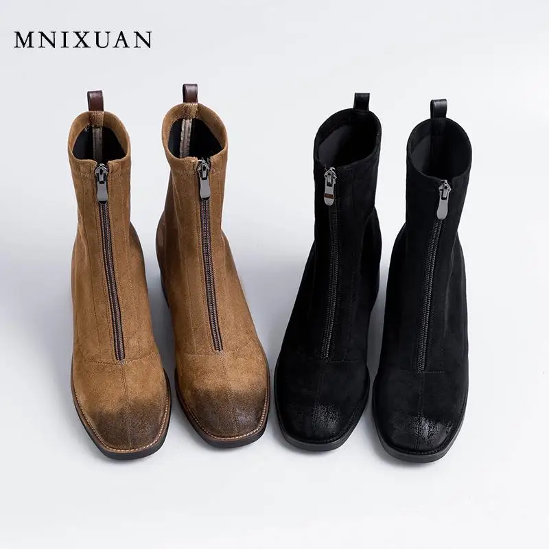 MNIXUAN/ботинки в западном стиле коллекция 2019 года сезон осень-зима модная женская