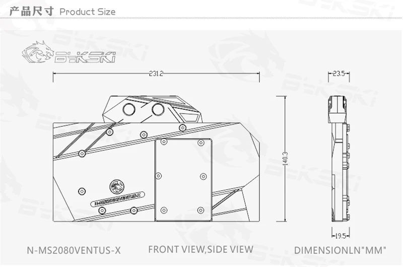

BYKSKI GPU Water Cooling Block for MSI RTX2080 VENTUS 8G V2/RTX2070 supper 8G VENTUS/Full Cover Copper Radiator Block/ RGB Light