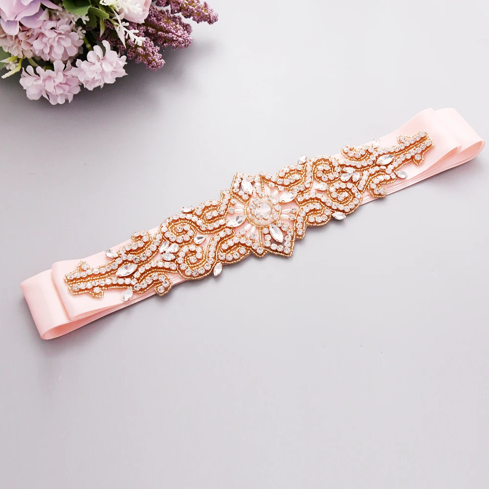 TRiXY S26 RG изысканный розовый Золотой Свадебный ремень Стразы модный для подружки