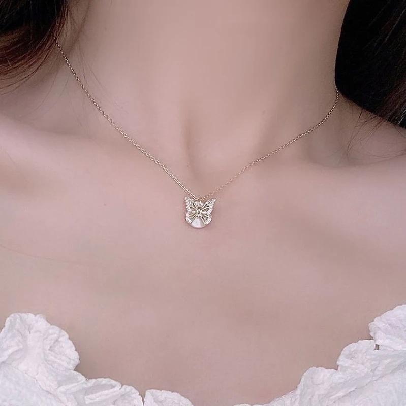 Женские ожерелья с подвеской бабочкой кристаллами|Цепочки| |