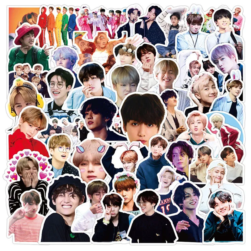 Pegatinas bonitas del grupo coreano Kpop para ordenador port&aacute;til, equipaje, Maleta de motocicleta, monopat&iacute;n, tel&eacute;fono, PVC, regalo artesanal, 10/50 Uds.-2
