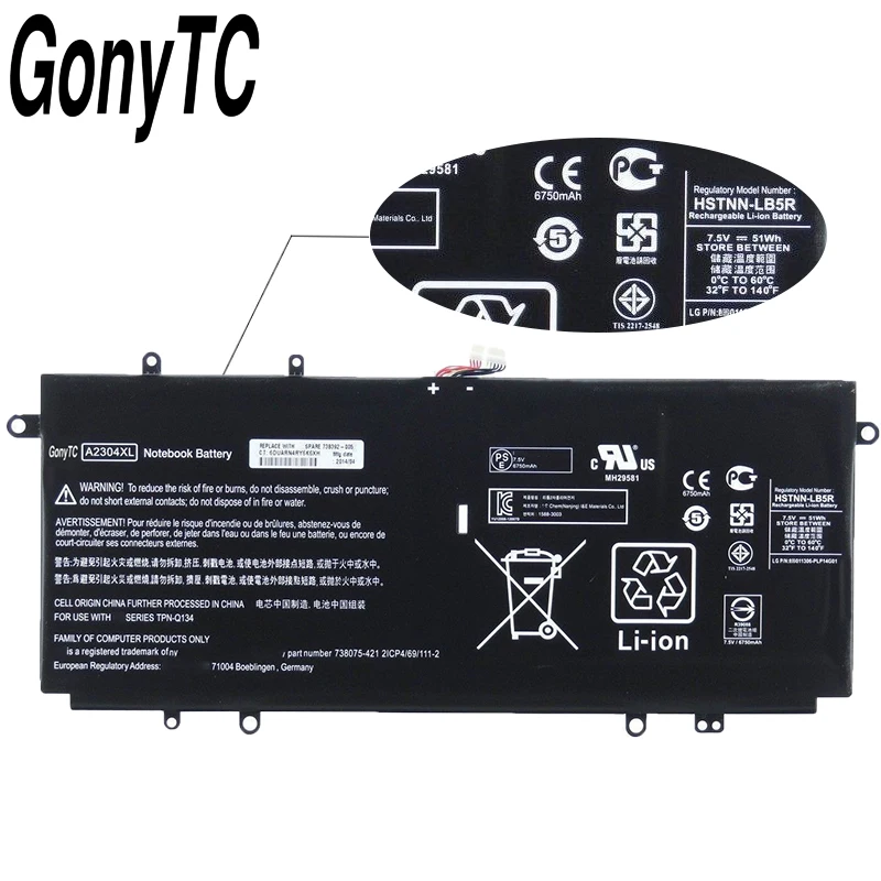 Оригинальный новый аккумулятор A2304XL для HP Chromebook 14-Q 14-Q010NR 14-Q000 14-q049wm HSTNN-LB5R 738392-005